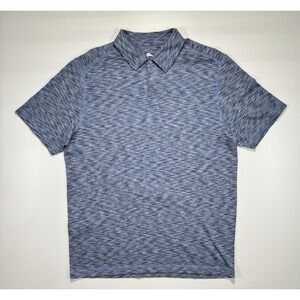 Tommy Bahama Striped Polo Shirt Ocean Blue Men's Size Large‎ Golf Tennis